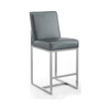 Element 24" Faux Leather Counter Stool in Graphite and Polished Chrome