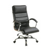 Executive Chair with thick padded Black faux leather seat