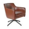 Faux Leather Guest Chair in Saddle Faux Leather with Black Base
