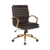 Mid-Back Faux Leather Chair in Black