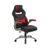Oversite Gaming Chair in Faux Leather with Red Accents