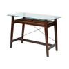 Tribeca 42” Tool-Less Computer Desk in Espresso Solid Wood with Glass Desk Top