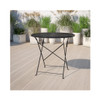 Commercial Grade 30” Round Black Indoor Outdoor Steel Folding Patio Table