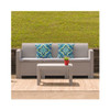 Light Gray Faux Rattan Sofa with All Weather Light Gray Cushions