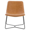 Grayson Accent Chair in Sand Faux Leather with Black Base