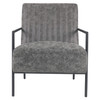 Verdugo Accent Chair with Black Frame in Charcoal Faux Leather