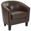 Ethan Fabric Tub Chair with Dark Espresso Wood Legs in Cocoa