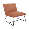 Brocton Chair in Sand Faux Leather with industrial steel Frame