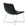 Grayson Accent Chair in Black Faux Leather with Chrome Base