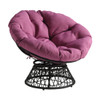 Papasan Chair with Purple cushion and Dark Gray Wicker Wrapped Frame