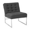 Anthony 26” Wide Accent Chair with Chrome Base and Klein Charcoal Fabric