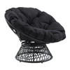 Papasan Chair with Black cushion and Dark Gray Wicker Wrapped Frame