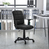 Mid-Back Black Quilted Vinyl Swivel Task Office Chair with Arms - GO16911BKAGG