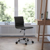 Low Back Designer Armless Black Ribbed Swivel Task Office Chair - DS512BBKGG