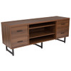 Lincoln Collection TV Stand in Rustic Wood Grain Finish - NANJN21743TRGG