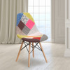 Elon Series Milan Patchwork Fabric Chair with Wooden Legs