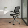 Mid-Back Transparent Black Mesh Executive Swivel  Chair with Graphite Silver Frame and Flip-Up Arms