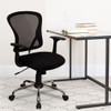 Mid-Back Black Mesh Swivel Task  Chair with Chrome Base and Arms
