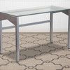 Contemporary Clear Tempered Glass Desk with Geometric Sides - NANYLCD1219GG