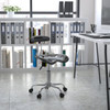 Vibrant Black and Chrome Swivel Task  Chair with Tractor Seat