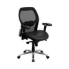 Mid-Back Black Super Mesh Executive Swivel Office Chair with LeatherSoft Seat, Knee Tilt Control and Adjustable Lumbar & Arms - LFW42LGG