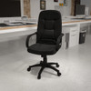 High Back Black Glove Vinyl Executive Swivel Office Chair with Arms - H8021GG