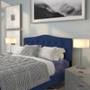 Cambridge Tufted Upholstered Queen Size Headboard in Navy Fabric