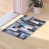 Elio Collection 2' x 3' Blue Color Blocked Area Rug - Olefin Rug with Jute Backing