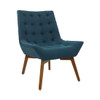 Shelly Tufted Chair in Azure Fabric with Coffee Legs K/D