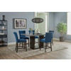 Milan Blue Velvet Counter Height 5pc Dining Set