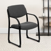 Gray Fabric Executive Side Reception Chair with Sled Base