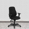 Mid-Back Black Fabric Multifunction Swivel Ergonomic Task  Chair with Adjustable Arms