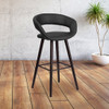 Brynn Series 29” High Contemporary Cappuccino Wood Barstool in Black Vinyl