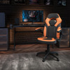X10 Gaming Chair Racing  Ergonomic Computer PC Adjustable Swivel Chair with Flip-up Arms, Orange/Black LeatherSoft