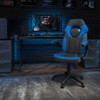 X10 Gaming Chair Racing  Ergonomic Computer PC Adjustable Swivel Chair with Flip-up Arms, Blue/Black LeatherSoft
