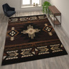 Mohave Collection 8' x 10' Chocolate Traditional Southwestern Style Area Rug - Olefin Fibers with Jute Backing