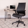 High Back Black LeatherSoft Executive Swivel  Chair with Molded Foam Seat and Adjustable Arms