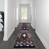 Mohave Collection 3' x 16' Chocolate Traditional Southwestern Style Area Rug - Olefin Fibers with Jute Backing