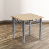 Natural Laminate End Table with Silver Steel Frame