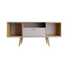 Theodore 53.14” TV Stand in Off White and Cinnamon Light Brown