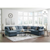 Crestview Rolled Arm Blue 4-pc sectional w/ left chaise
