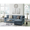 Crestview Rolled Arm Blue 2-pc sectional w/ right chaise