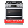 LG 6.9 cu.ft. Smart Wi-Fi Enabled Gas Double Oven Slide-In Range with ProBake Convection and InstaView - LTGL6937F