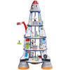 KidKraft Wooden 2-Section Rocket Ship Play Set with Moving Crane, Astronauts, Aliens and Robots