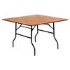 4-Foot Square Wood Folding Banquet Table