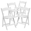 Hercules Folding Chair - White Resin - 4 Pack Comfortable Event Chair - Light Weight Folding Chair
