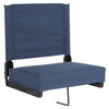 Grandstand Comfort Seats by Flash - Lightweight Stadium Chair with Handle & Ultra-Padded Seat, Navy Blue
