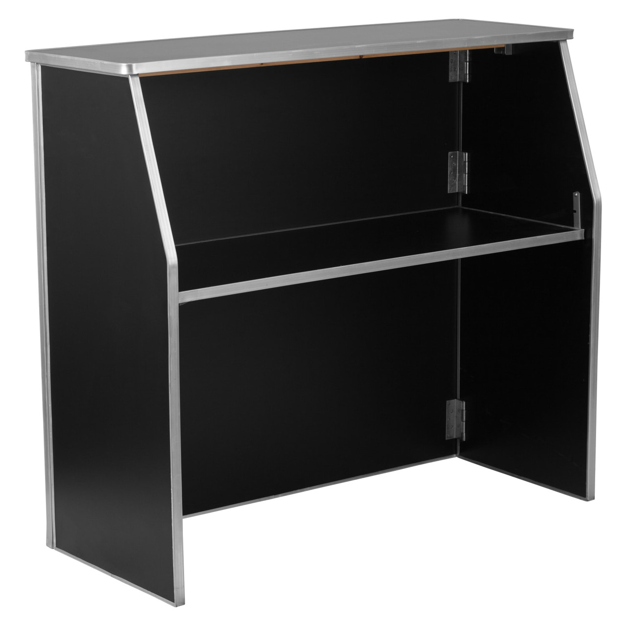 4' Black Laminate Foldable Bar - Portable Event Bar