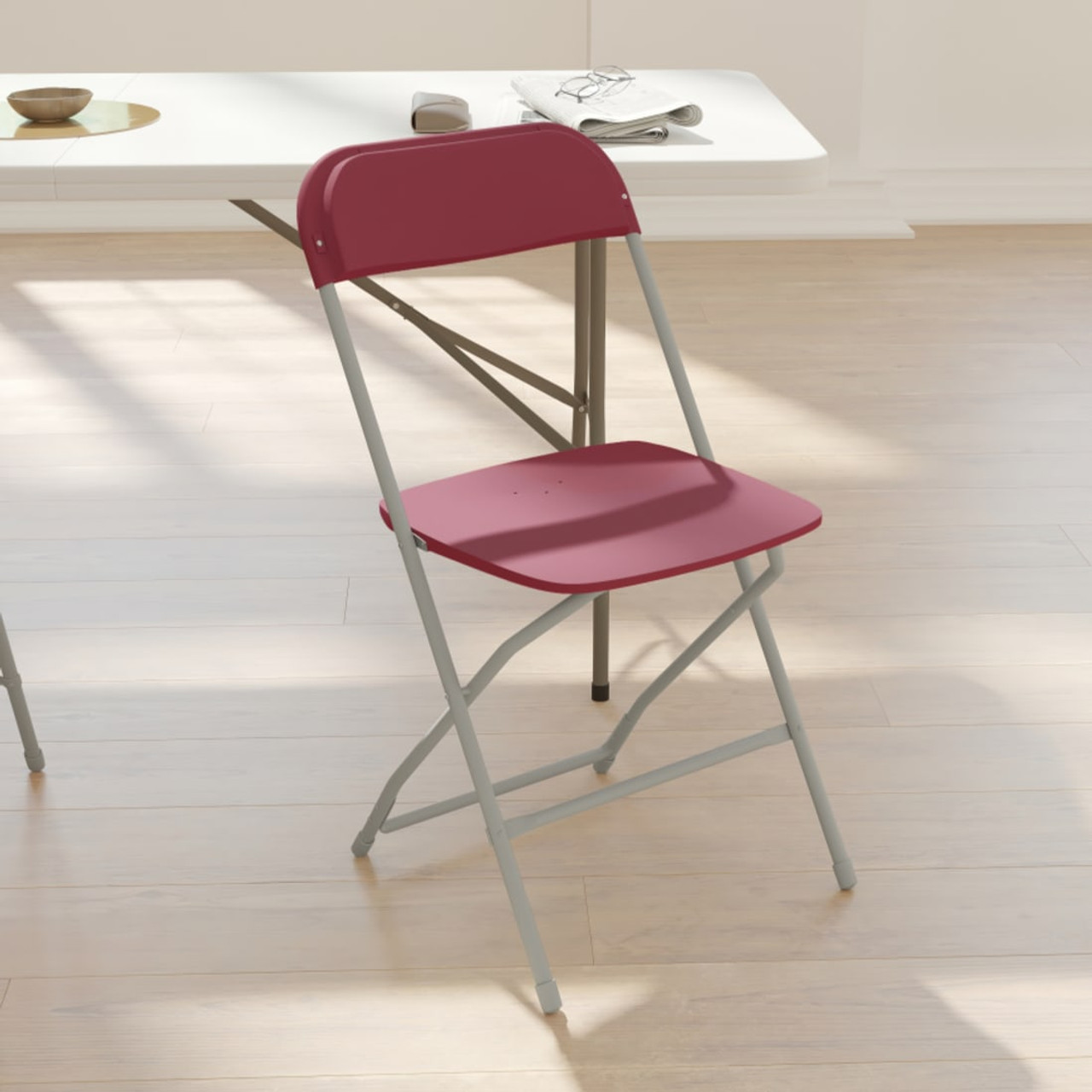 Hercules  Series Plastic Folding Chair - Red - 6 Pack Comfortable Event Chair-Lightweight Folding Chair