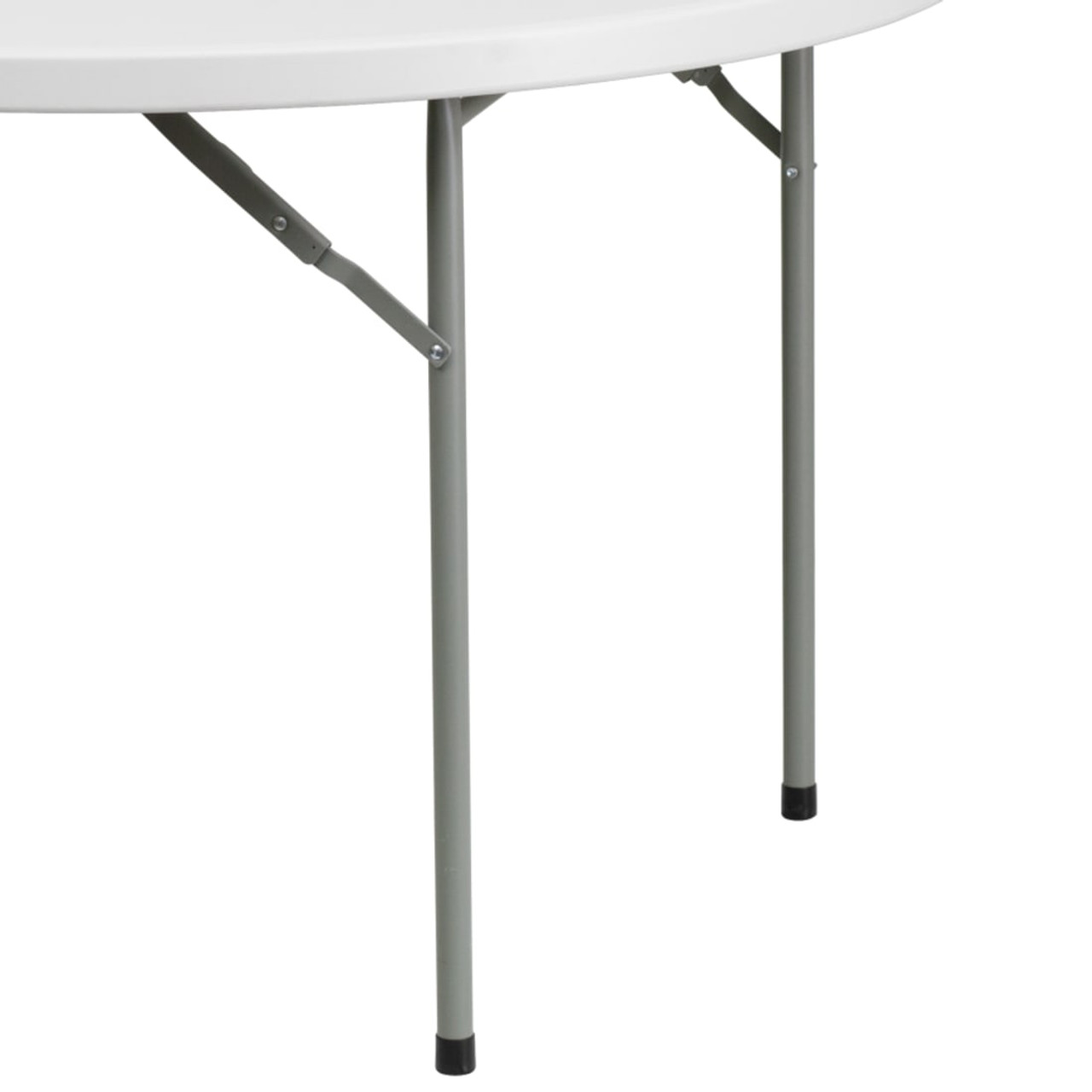 4-Foot Round Granite White Plastic Folding Table